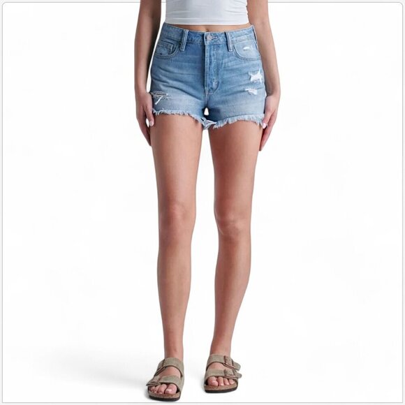 Hidden Los Angeles Sofie Mom Shorts Distressed Denim High Rise NWT NEW M - Picture 1 of 8